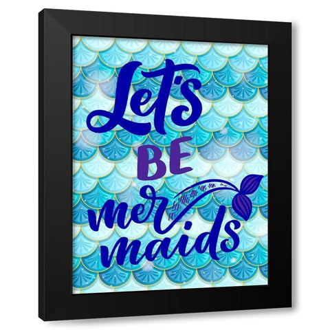 Mermaids Black Modern Wood Framed Art Print with Double Matting by Allen, Kimberly