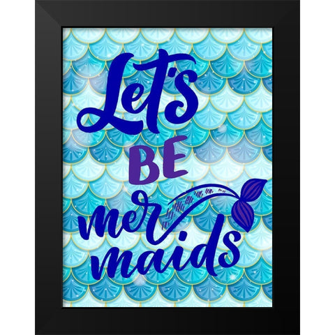 Mermaids Black Modern Wood Framed Art Print by Allen, Kimberly