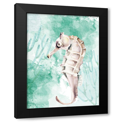Seahorse Swimming Black Modern Wood Framed Art Print with Double Matting by Allen, Kimberly