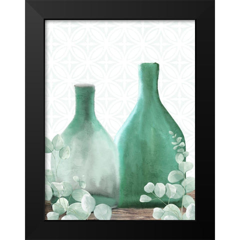 Eucalyptus Greens Black Modern Wood Framed Art Print by Allen, Kimberly
