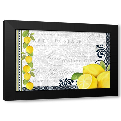 Lemons Black Modern Wood Framed Art Print with Double Matting by Allen, Kimberly