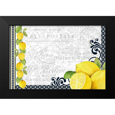 Lemons Black Modern Wood Framed Art Print by Allen, Kimberly