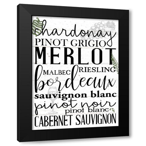 Wine Glass Ferns 4 Black Modern Wood Framed Art Print by Allen, Kimberly