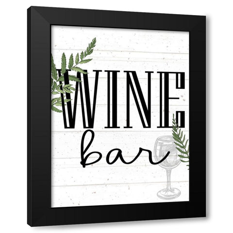 Wine Glass Ferns 5 Black Modern Wood Framed Art Print by Allen, Kimberly