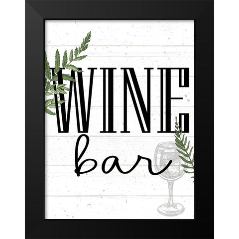 Wine Glass Ferns 5 Black Modern Wood Framed Art Print by Allen, Kimberly