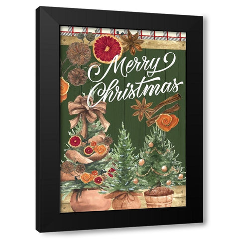 Old Fashioned Christmas Black Modern Wood Framed Art Print by Allen, Kimberly