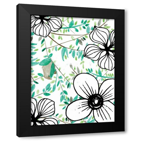 Greenery Black Modern Wood Framed Art Print with Double Matting by Allen, Kimberly