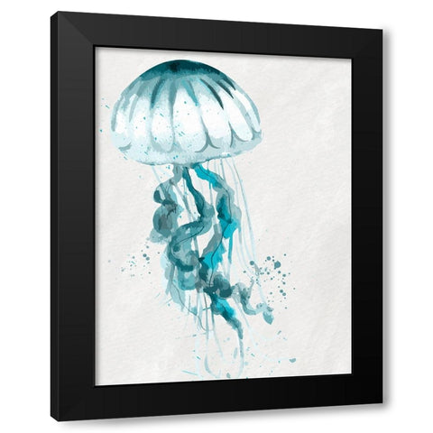 Jelly Jelly Teal 1 Black Modern Wood Framed Art Print with Double Matting by Allen, Kimberly
