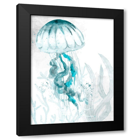Jelly Swim 1 Black Modern Wood Framed Art Print by Allen, Kimberly