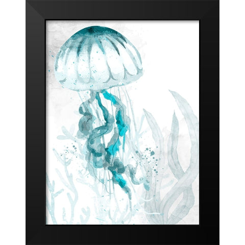 Jelly Swim 1 Black Modern Wood Framed Art Print by Allen, Kimberly