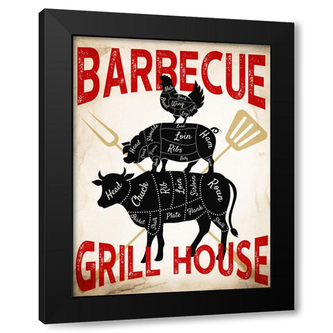 Grill House Black Modern Wood Framed Art Print by Allen, Kimberly