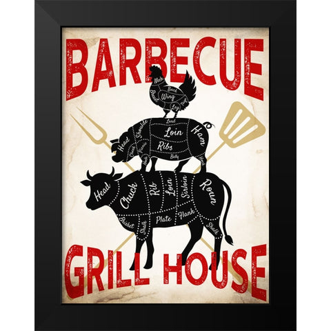 Grill House Black Modern Wood Framed Art Print by Allen, Kimberly