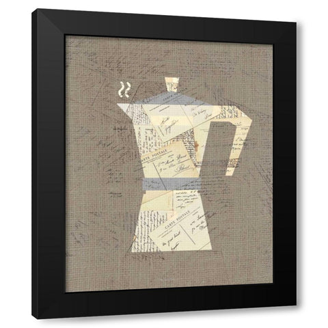 Postcard Coffee 1 Black Modern Wood Framed Art Print with Double Matting by Allen, Kimberly