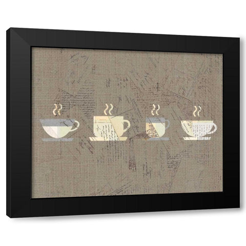 Postcard Coffee 2 Black Modern Wood Framed Art Print by Allen, Kimberly