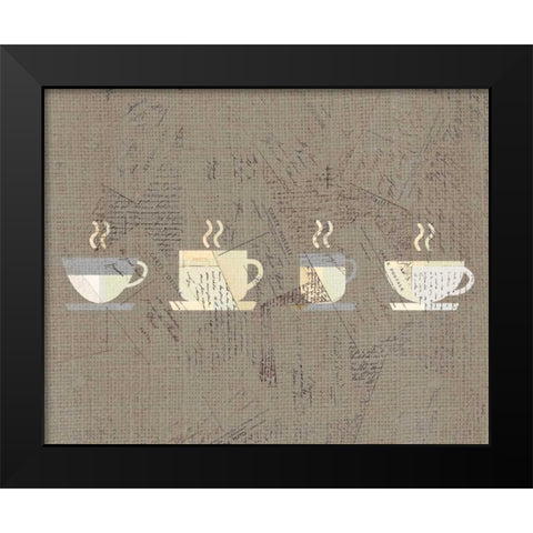 Postcard Coffee 2 Black Modern Wood Framed Art Print by Allen, Kimberly