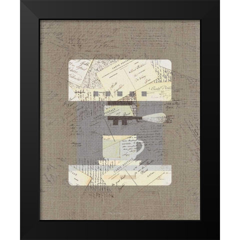 Postcard Coffee 3 Black Modern Wood Framed Art Print by Allen, Kimberly