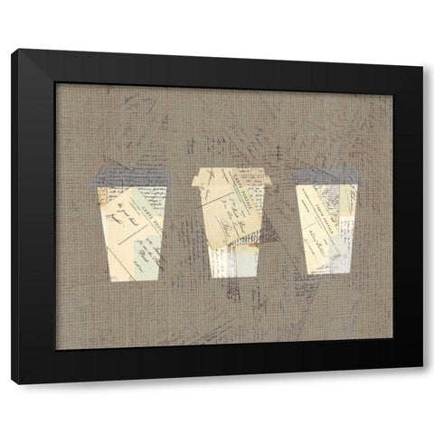 Postcard Coffee 4 Black Modern Wood Framed Art Print by Allen, Kimberly