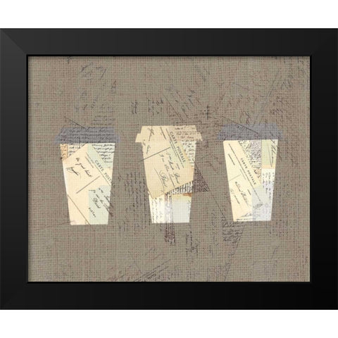 Postcard Coffee 4 Black Modern Wood Framed Art Print by Allen, Kimberly