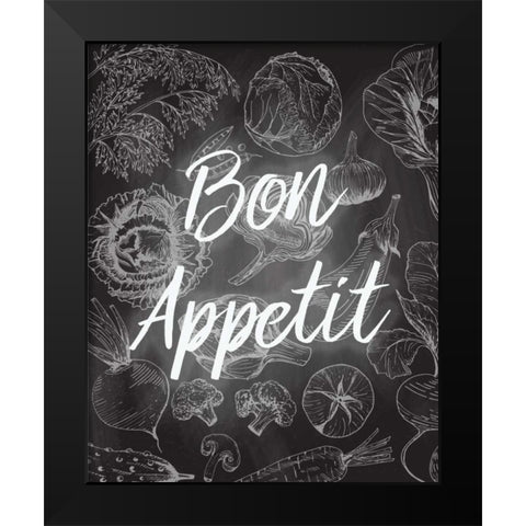 Chalkboard Kitchen 1 Black Modern Wood Framed Art Print by Allen, Kimberly
