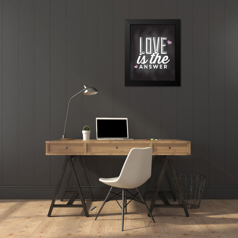 Love is the Answer Black Modern Wood Framed Art Print by Allen, Kimberly
