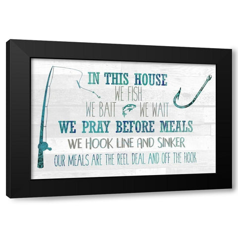 In this House Black Modern Wood Framed Art Print by Kimberly, Allen