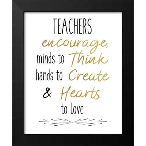Teachers 2 Black Modern Wood Framed Art Print by Kimberly, Allen