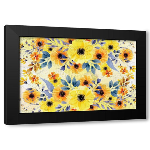 Yellow Summer Blooming  Black Modern Wood Framed Art Print with Double Matting by Kimberly, Allen