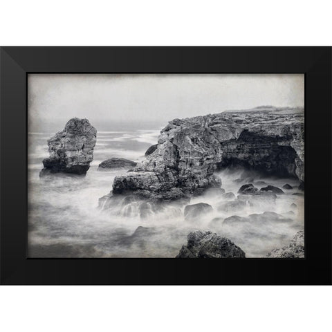 Crashing Black Modern Wood Framed Art Print by Kimberly, Allen