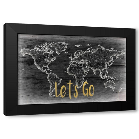 Lets Go Black Modern Wood Framed Art Print by Kimberly, Allen