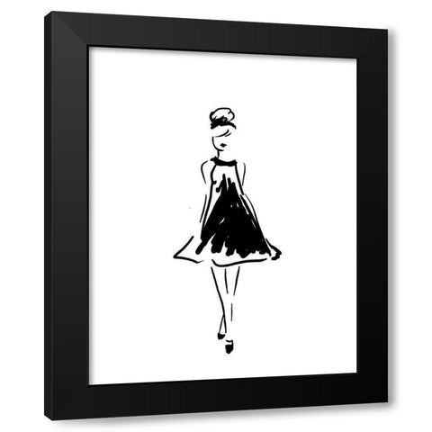 Glitter Fashion 1 v2 Black Modern Wood Framed Art Print with Double Matting by Kimberly, Allen