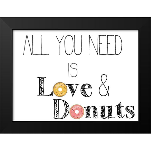 Donut 4 Black Modern Wood Framed Art Print by Kimberly, Allen