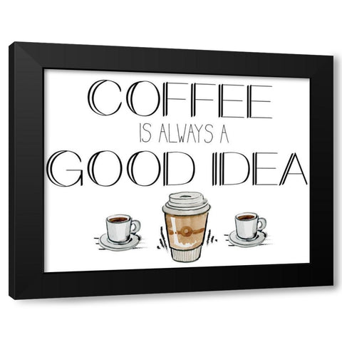 Morning Coffee 2 Black Modern Wood Framed Art Print by Kimberly, Allen