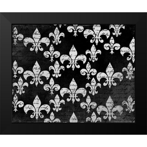 Black and White Fleur Black Modern Wood Framed Art Print by Kimberly, Allen