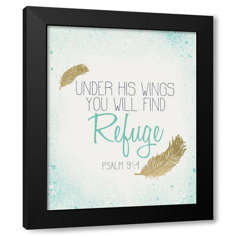 Under his Wings Black Modern Wood Framed Art Print with Double Matting by Kimberly, Allen
