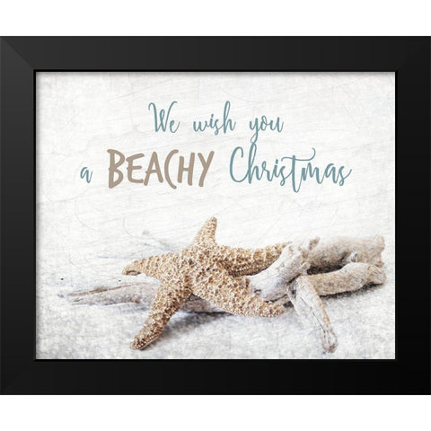 Beachy Christmas Black Modern Wood Framed Art Print by Kimberly, Allen