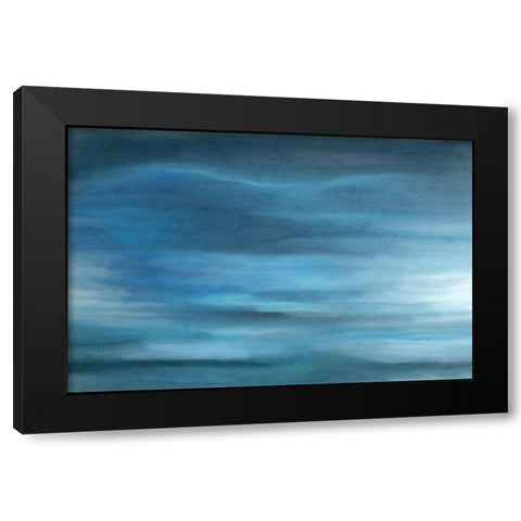 Layers of Teal Black Modern Wood Framed Art Print with Double Matting by Allen, Kimberly