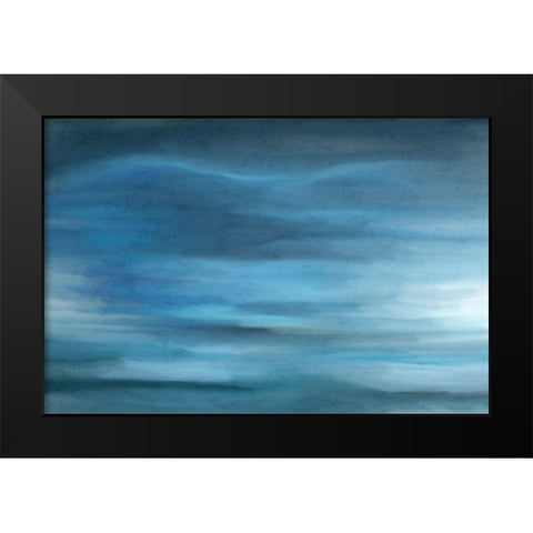Layers of Teal Black Modern Wood Framed Art Print by Allen, Kimberly