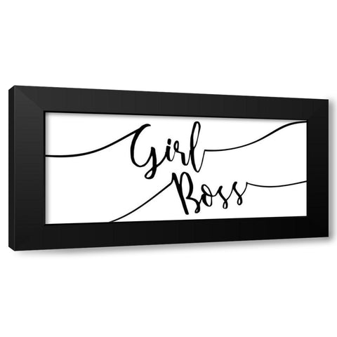 Girl Boss Black Modern Wood Framed Art Print by Kimberly, Allen