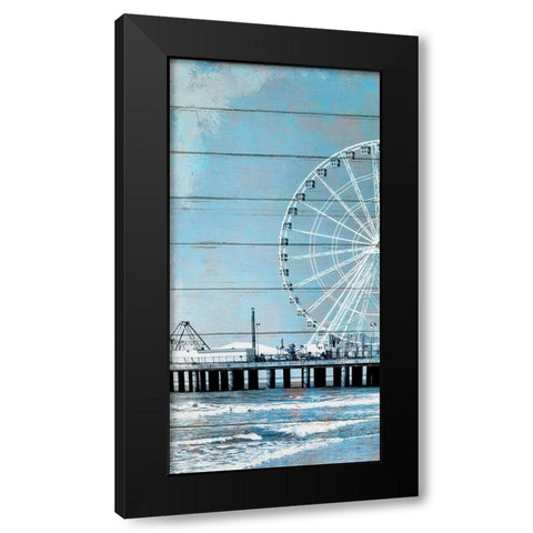 A Day at the Beach 1 Black Modern Wood Framed Art Print with Double Matting by Kimberly, Allen