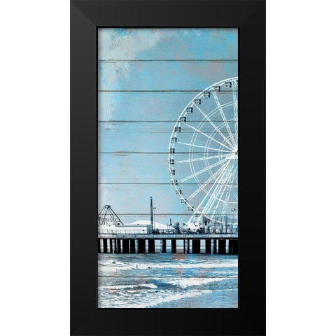 A Day at the Beach 1 Black Modern Wood Framed Art Print by Kimberly, Allen