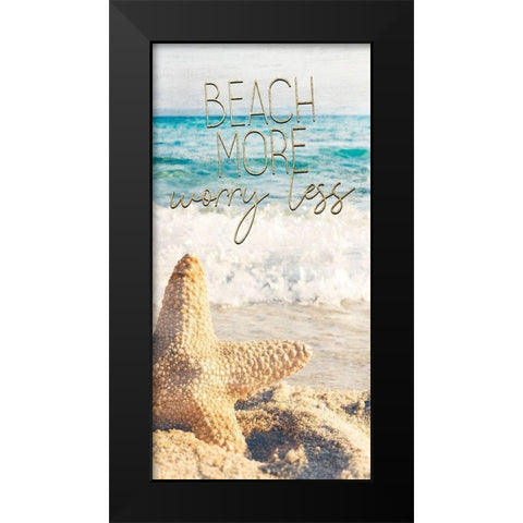 Starfish Beach 1 v2 Black Modern Wood Framed Art Print by Kimberly, Allen