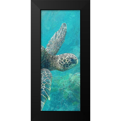 Sea Turtle 1 Black Modern Wood Framed Art Print by Allen, Kimberly