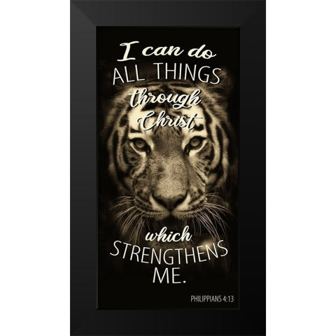 All Things Tiger Black Modern Wood Framed Art Print by Allen, Kimberly