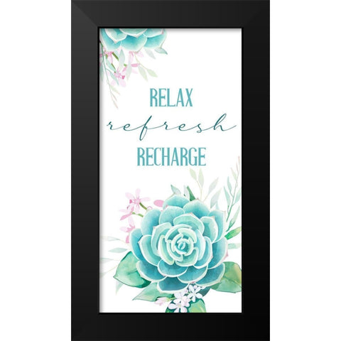 Relax Recharge 1 Black Modern Wood Framed Art Print by Allen, Kimberly