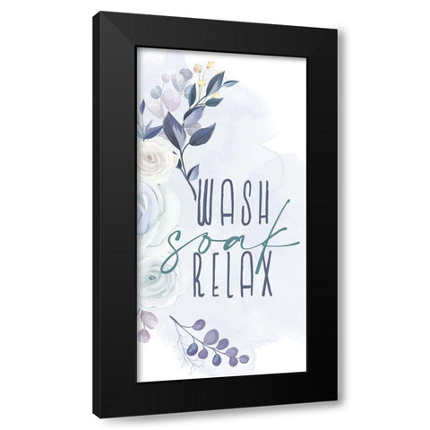 Wash Soak Relax 1 Black Modern Wood Framed Art Print by Allen, Kimberly