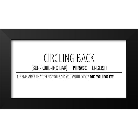 Circling Back Black Modern Wood Framed Art Print by Allen, Kimberly