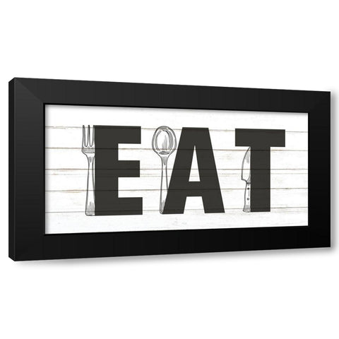 EAT Black Modern Wood Framed Art Print with Double Matting by Allen, Kimberly