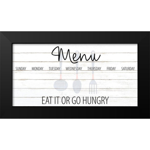 Menu Black Modern Wood Framed Art Print by Allen, Kimberly