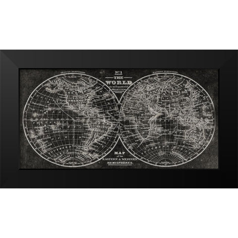 Eastern and Western Hemispheres Black Modern Wood Framed Art Print by Allen, Kimberly