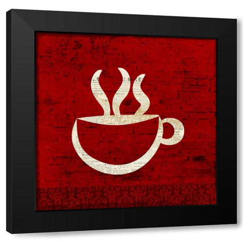 Red Coffee 1 Black Modern Wood Framed Art Print by Allen, Kimberly